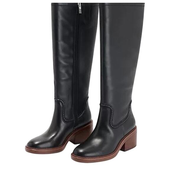 NEW Vince Camuto Women's Vuliann Knee High Boots black leather size 11 - Picture 1 of 5